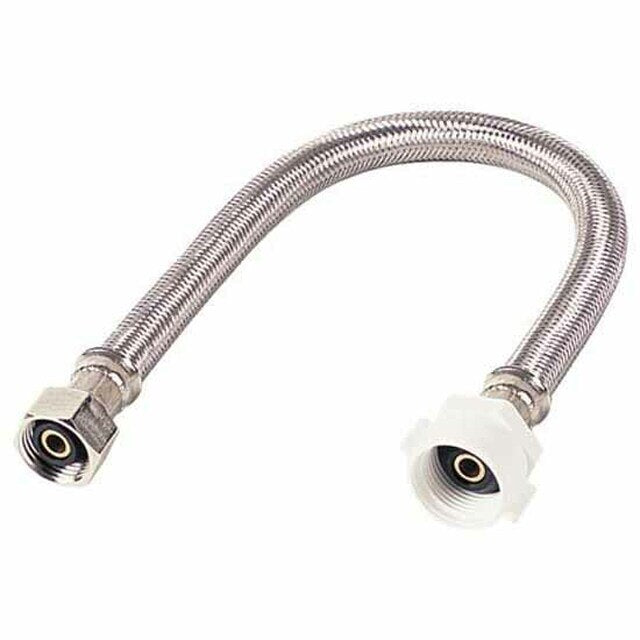 City Supply, 1/2" C x 7/8" BC x 16" Stainless Steel Flexible Toilet Connector