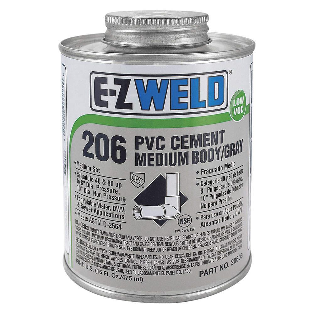 City Supply, 1/4" Pt GRAY Heavy Duty PVC Cement