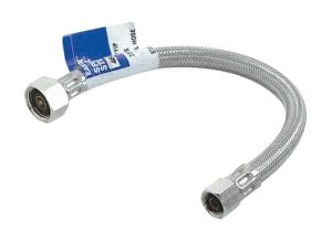 City Supply, 3/8" C x 1/2" IP x 16" Stainless Steel Flexible Connector