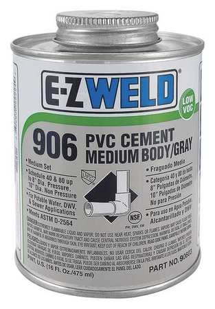 City Supply, Cement, 8 Oz, Gray, PVC, Medium Body Gray