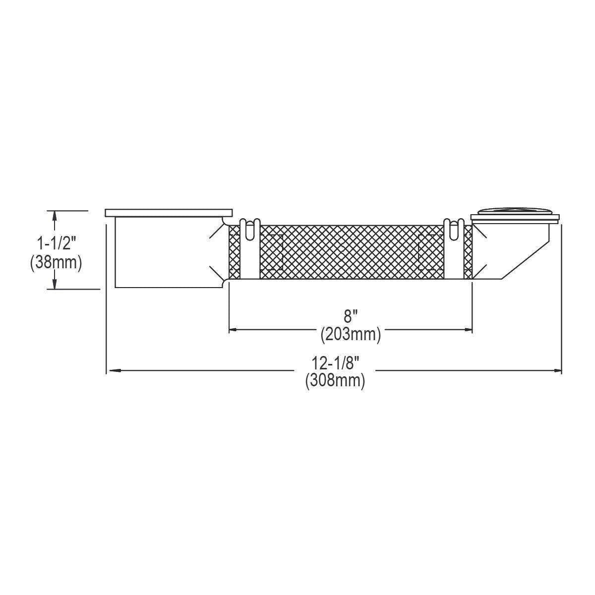 Elkay, Elkay 12-1/8" x 1-1/2" x 1-1/2" CuVerro Antimicrobial Copper Flexible Overflow Assembly LKF295-CU