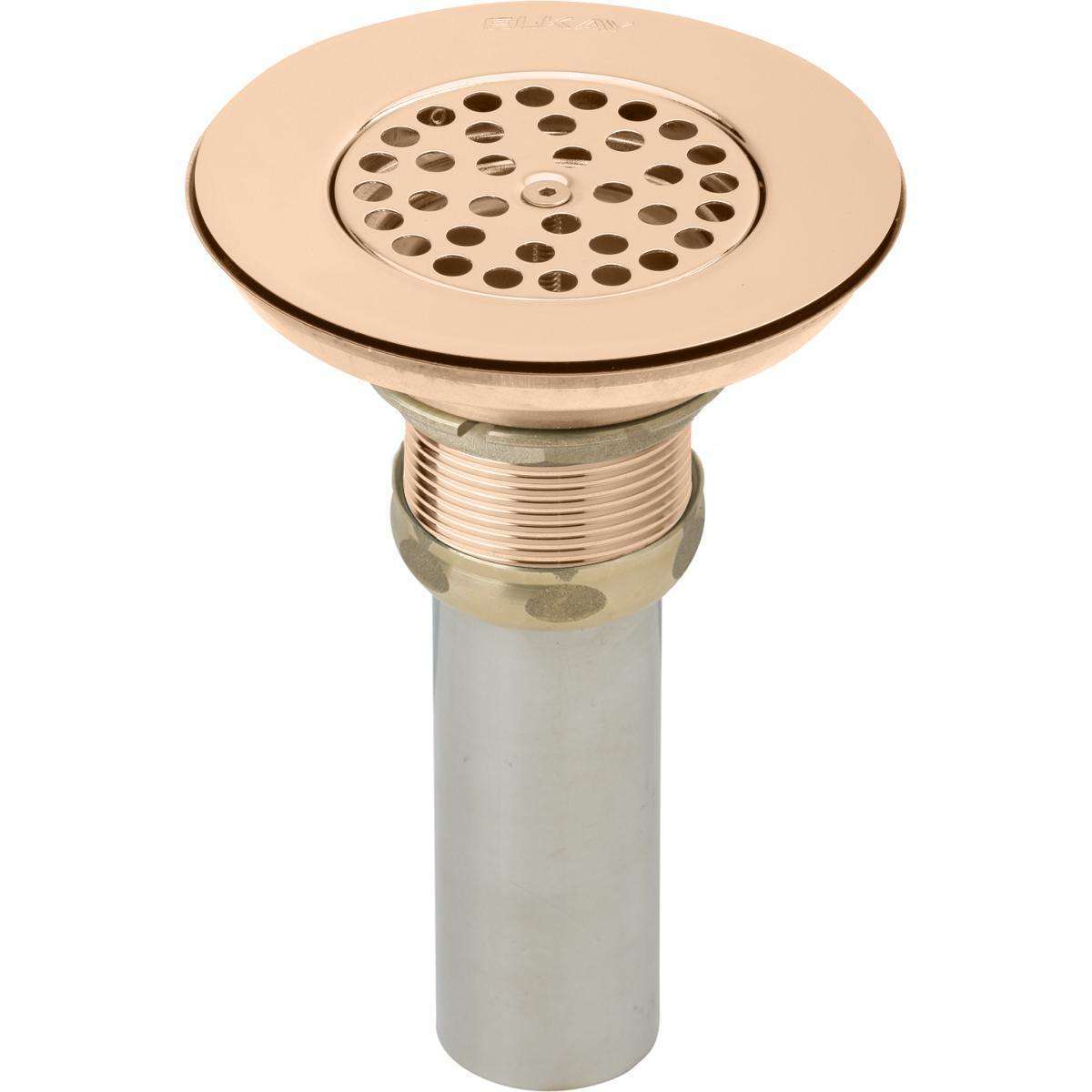 Elkay, Elkay 3-1/2" Drain CuVerro Antimicrobial Copper Body, Vandal-resistant Strainer and Tailpiece LKVR18-CU