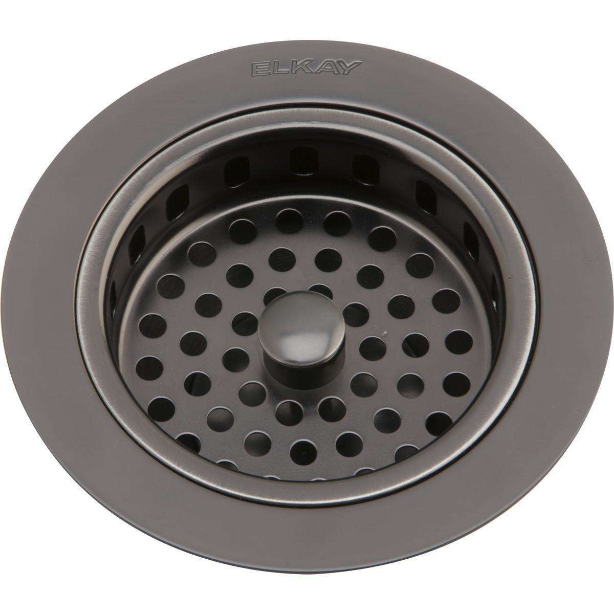 Elkay, Elkay 3-1/2" Drain Fitting Antique Steel Finish Body and Basket with Rubber Stopper LKS35AS