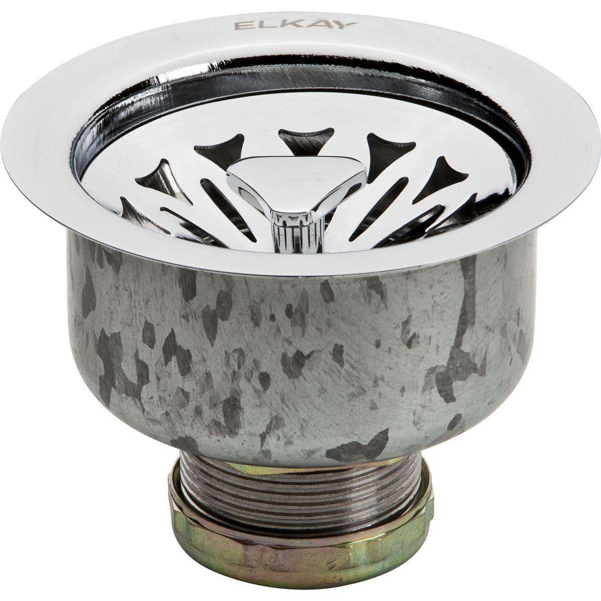 Elkay, Elkay 3-1/2" Drain Fitting Chrome Plated Stainless Steel Body with Strainer Basket LKDTCR