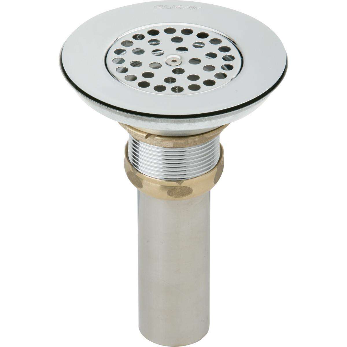 Elkay, Elkay 3-1/2"Drain Nickel Plated Brass Body, Vandal-resistant Strainer and Tailpiece LKVR18