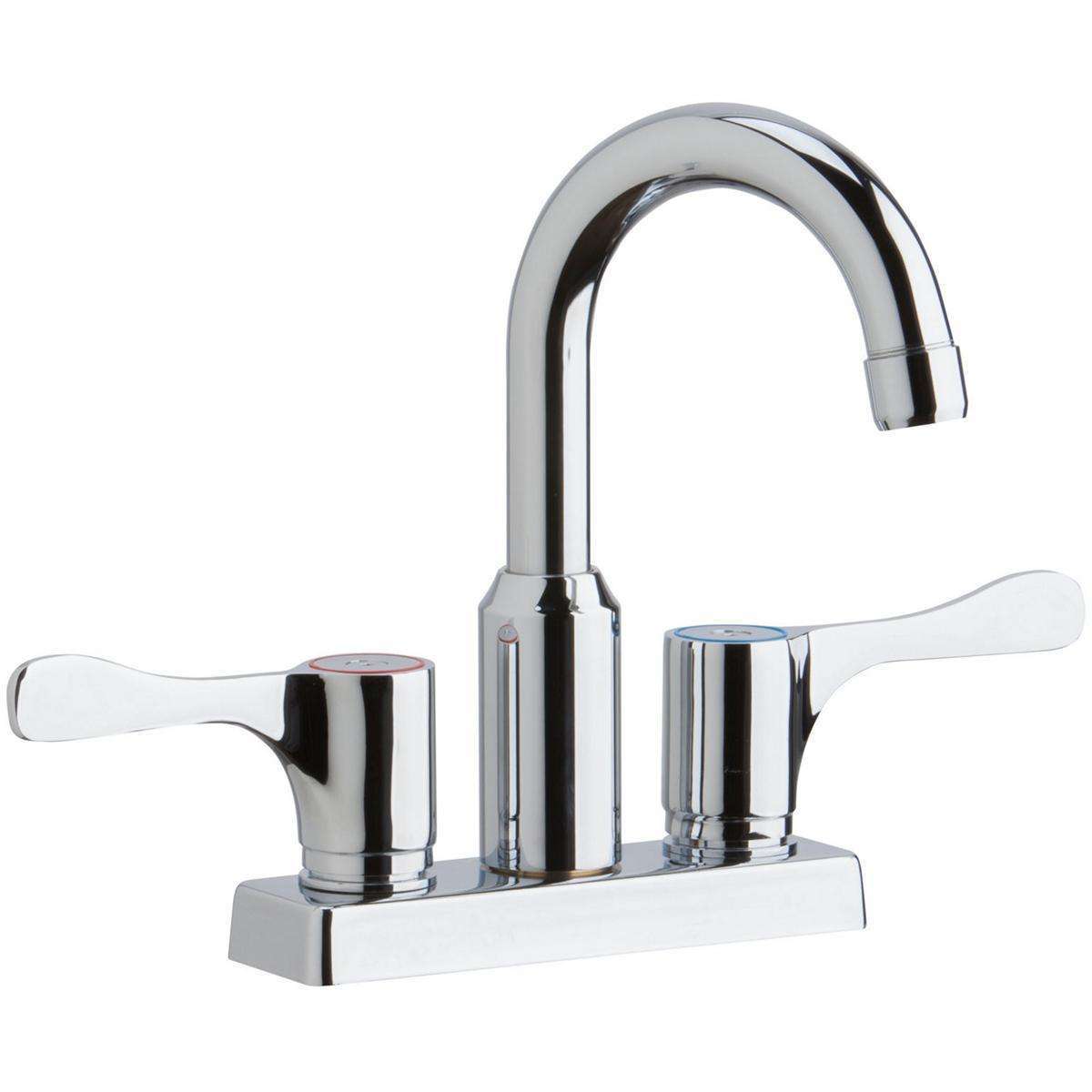 Elkay, Elkay 4" Centerset Exposed Deck Mount Faucet with Arc Spout and 4" Lever Handles LKD24898BHC