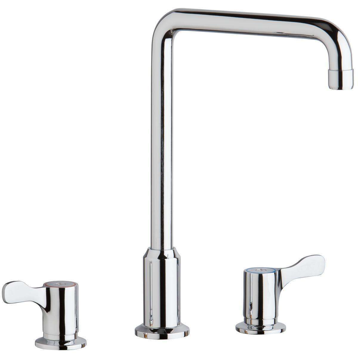 Elkay, Elkay 8" Centerset Concealed Deck Mount Faucet with Arc Tube Spout and 2-5/8" Lever Handles Chrome LKD2432C