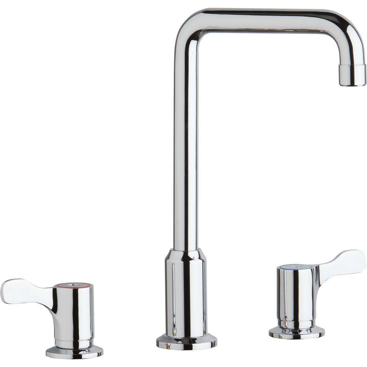 Elkay, Elkay 8" Centerset Concealed Deck Mount Faucet with Arc Tube Spout and 2-5/8" Lever Handles Chrome LKDA2437C