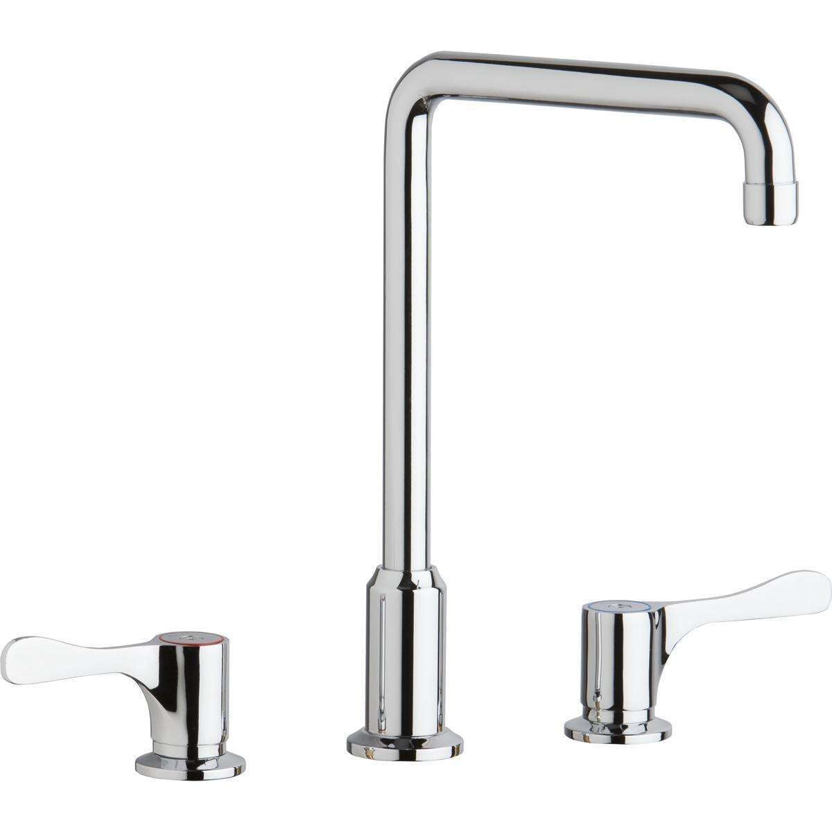 Elkay, Elkay 8" Centerset Concealed Deck Mount Faucet with Arc Tube Spout and 4" Lever Handles Chrome LKD2432BHC