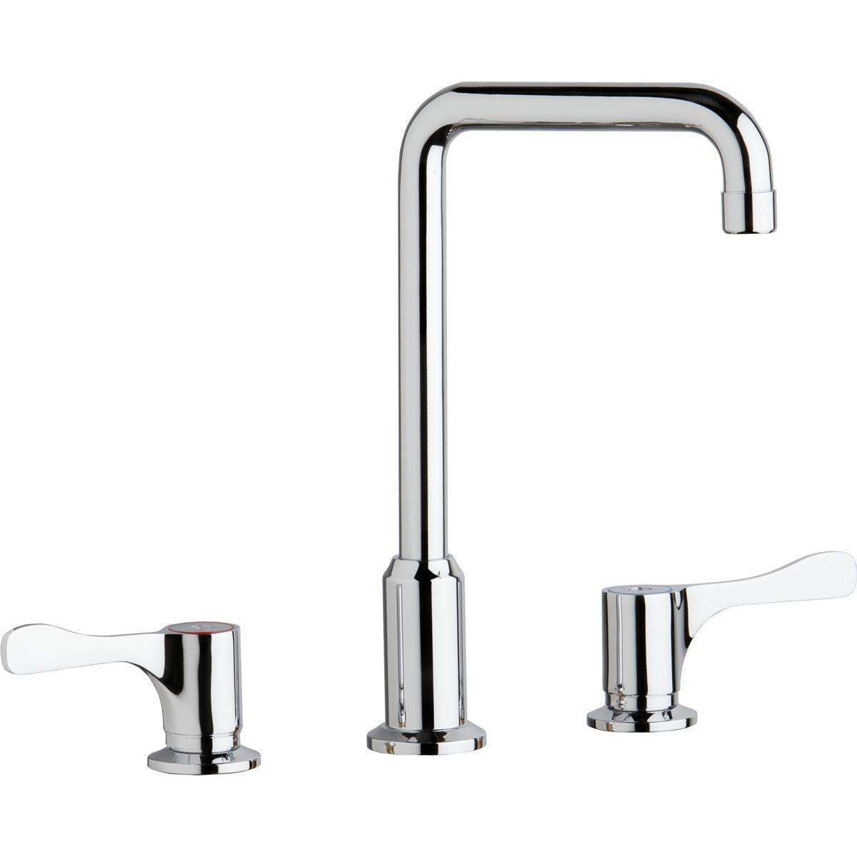 Elkay, Elkay 8" Centerset Concealed Deck Mount Faucet with Arc Tube Spout and 4" Lever Handles Chrome LKD2437BHC