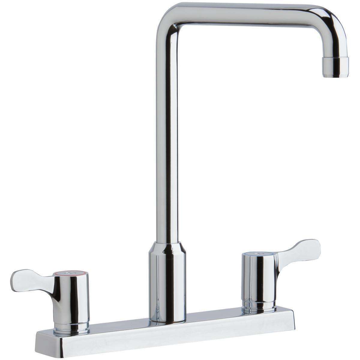 Elkay, Elkay 8" Centerset Exposed Deck Mount Faucet with Arc Spout and 2-5/8" Lever Handles Chrome LKD2442C