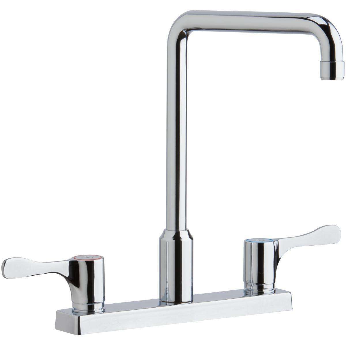 Elkay, Elkay 8" Centerset Exposed Deck Mount Faucet with Arc Spout and 4" Lever Handles Chrome LKD2442BHC