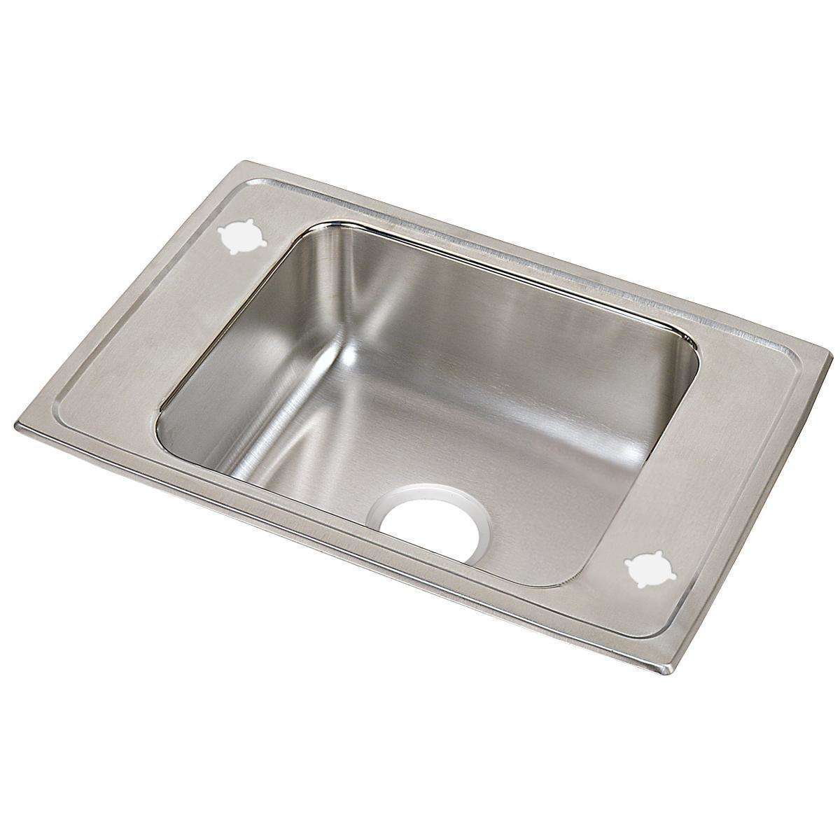 Elkay, Elkay Celebrity Stainless Steel 25" x 17" x 5-1/2", 4-Hole Single Bowl Drop-in Classroom ADA Sink PSDKAD2517554