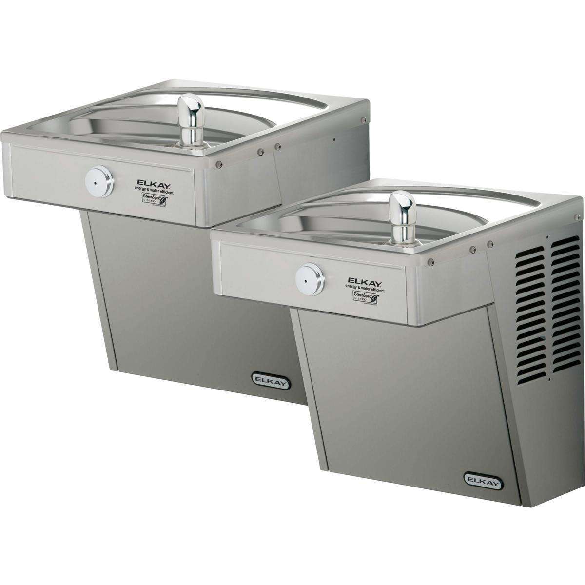 Elkay, Elkay Cooler Wall Mount Bi-Level GreenSpec ADA, Vandal-Resistant Non-Filtered Refrigerated Stainless VRCGRNTL8C