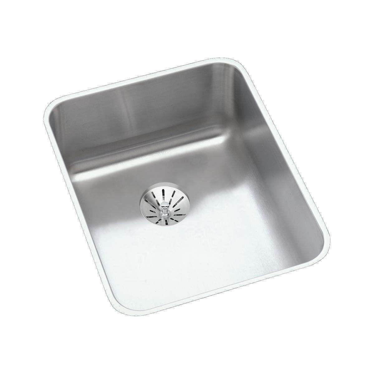 Elkay, Elkay Lustertone Classic Stainless Steel 16-1/2" x 20-1/2" x 7-7/8", Single Bowl Undermount Sink with Perfect Drain ELUH1418PD