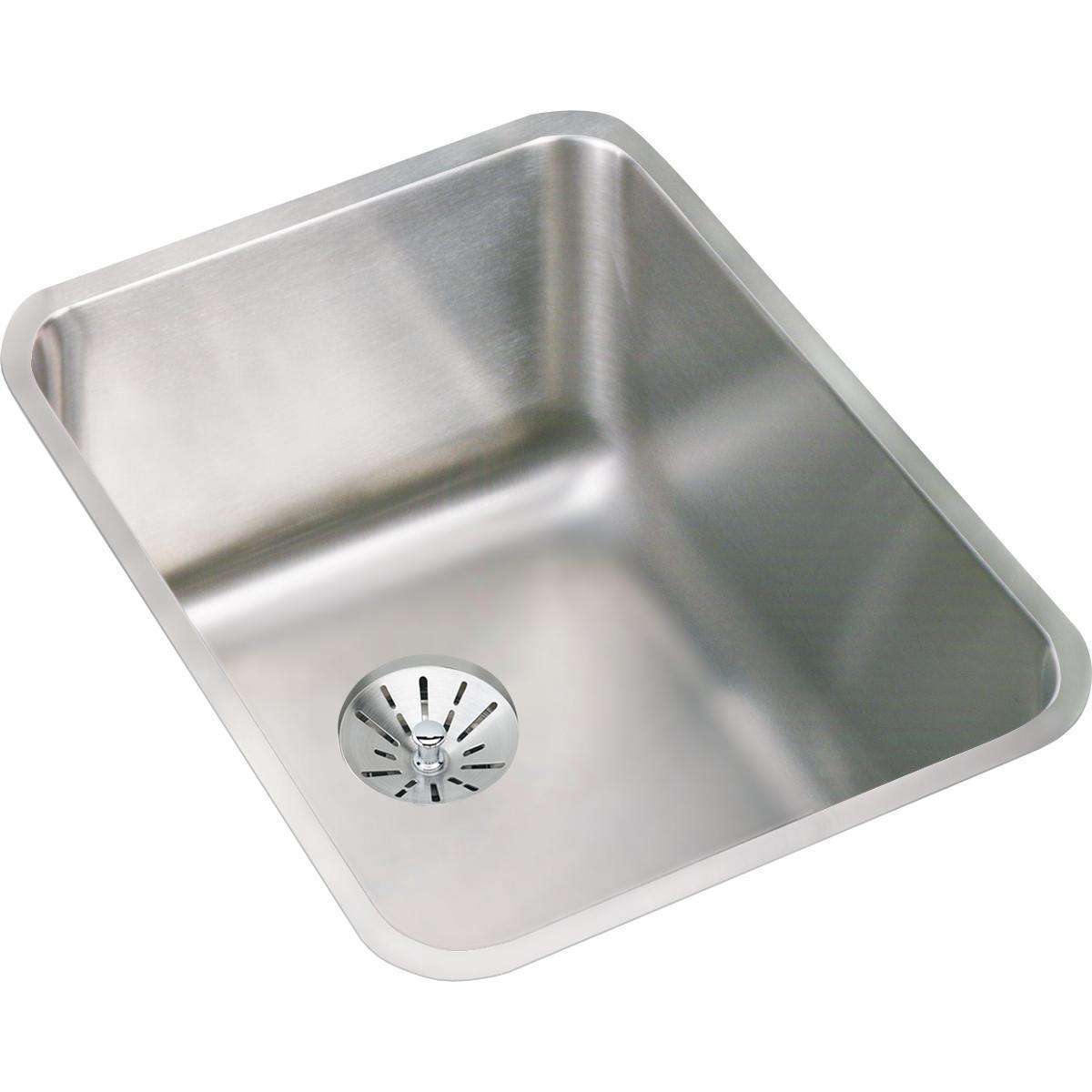 Elkay, Elkay Lustertone Classic Stainless Steel 16-1/2" x 20-1/2" x 9-7/8", Single Bowl Undermount Sink with Perfect Drain ELUH141810PD