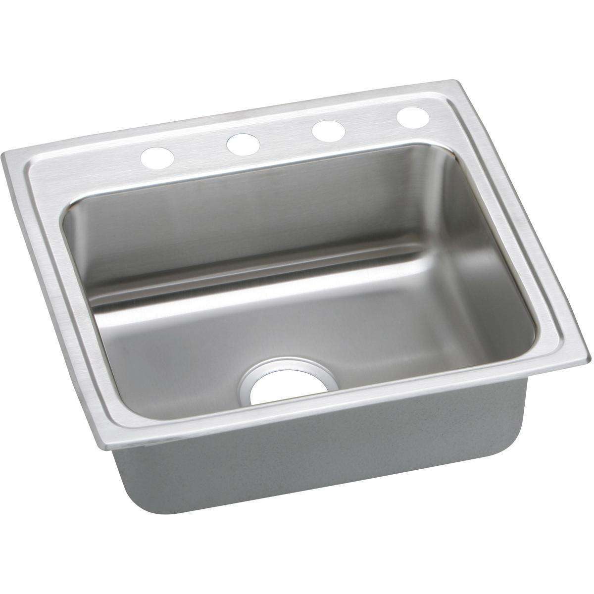 Elkay, Elkay Lustertone Classic Stainless Steel 22" x 19-1/2" x 5-1/2", Single Bowl Drop-in ADA Sink LRADQ2219551