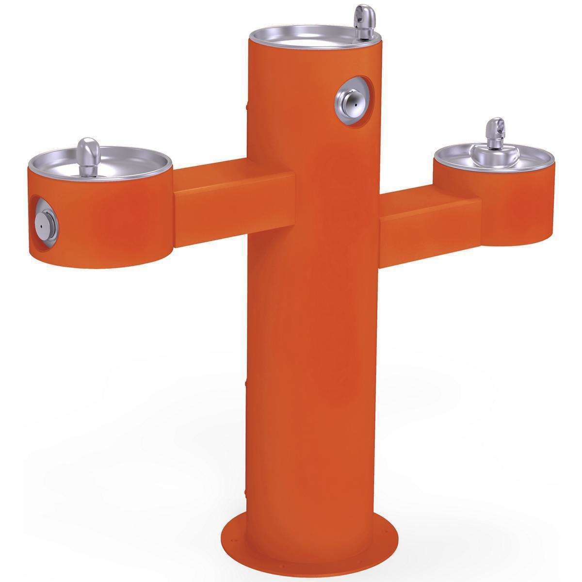 Elkay, Elkay Outdoor Fountain Tri-Level Pedestal Non-Filtered, Non-Refrigerated Orange LK4430FRKORN