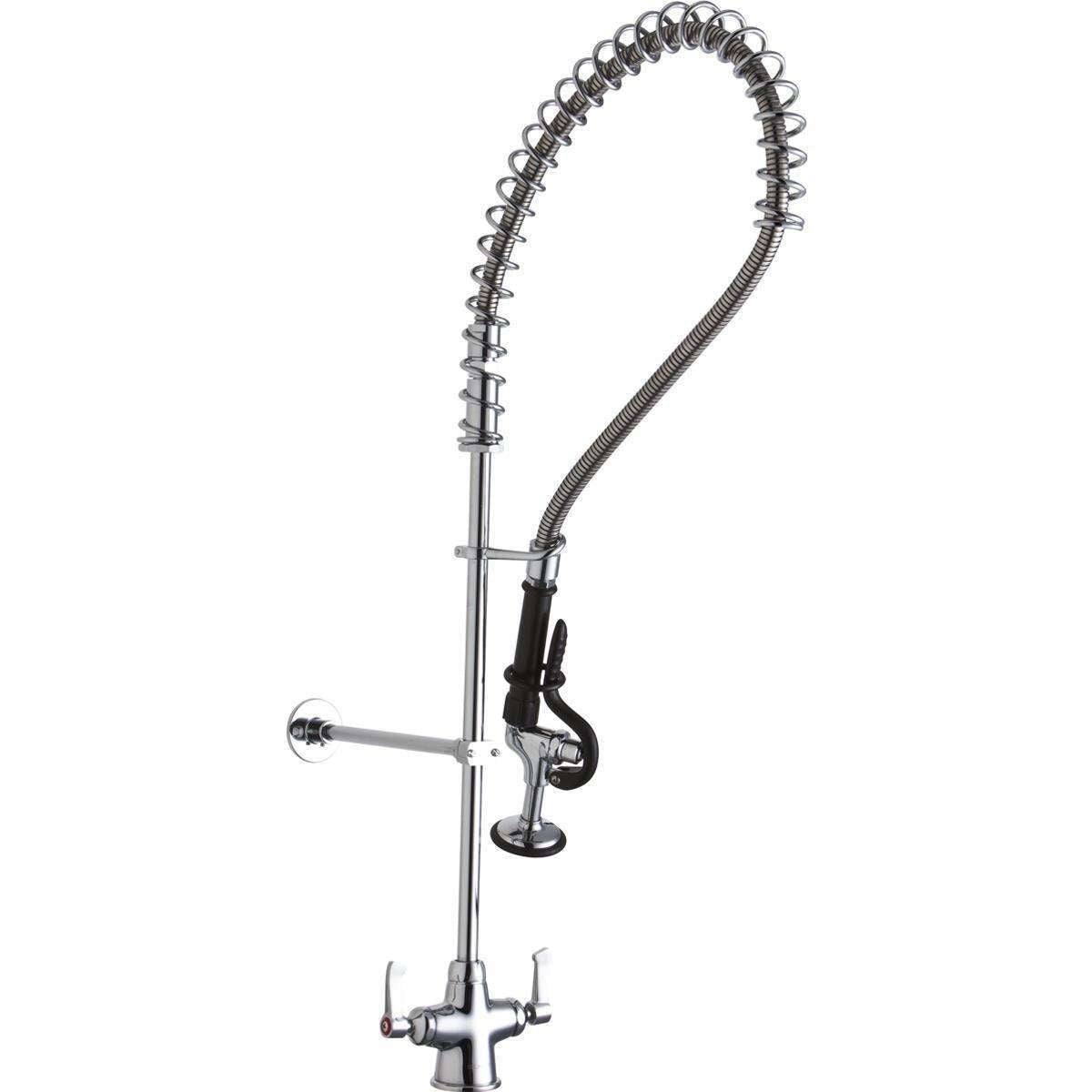 Elkay, Elkay Single Hole Concealed Deck Mount Faucet 44in Flexible Hose w/1.2 GPM Spray Head 2in Lever Handles 1.2 GPM Spray Head LK543LC