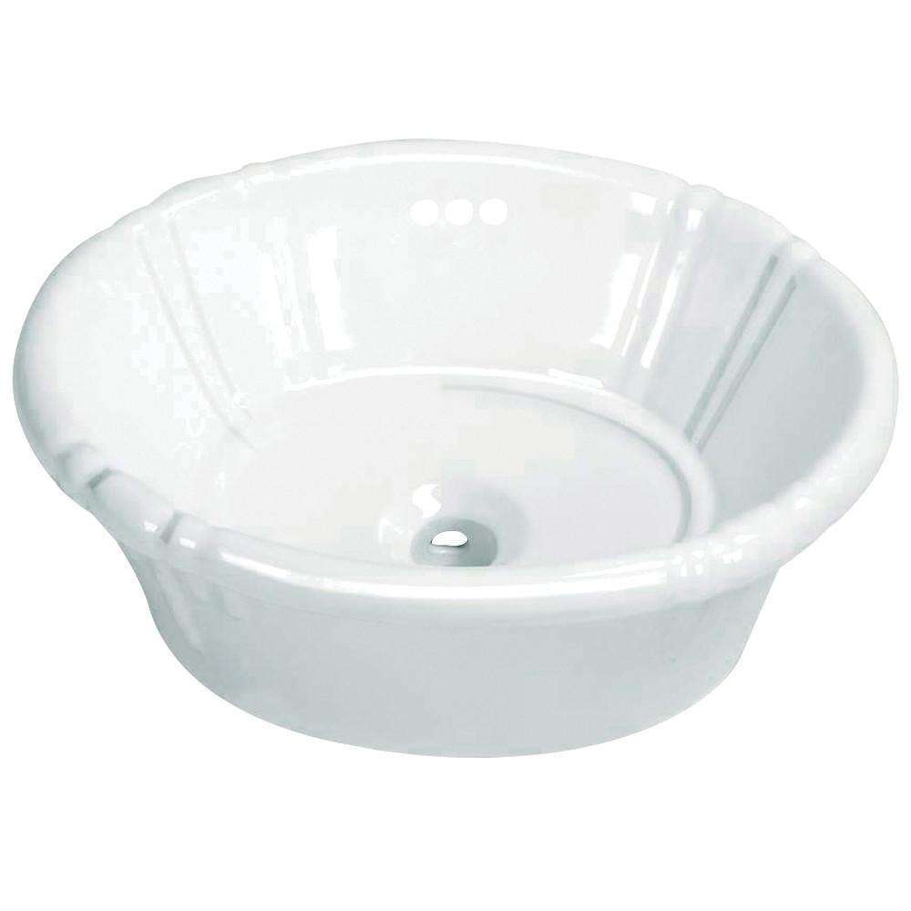 Kingston Brass, Fauceture EV18157 Vintage Vitreous China Single Bowl Drop-In Bathroom Sink, White