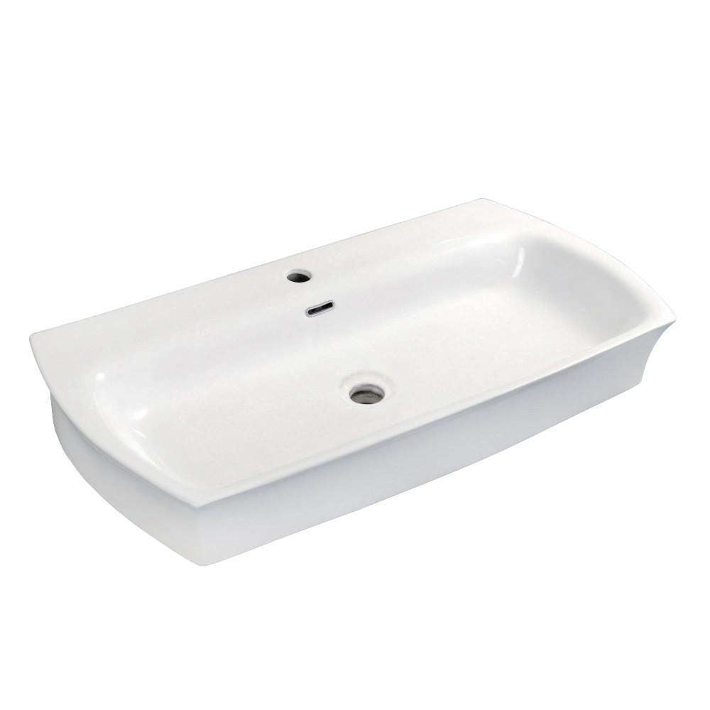 Kingston Brass, Fauceture EV3518 Charlotte 35-Inch x 18-Inch Rectangular Vessel Sink, White