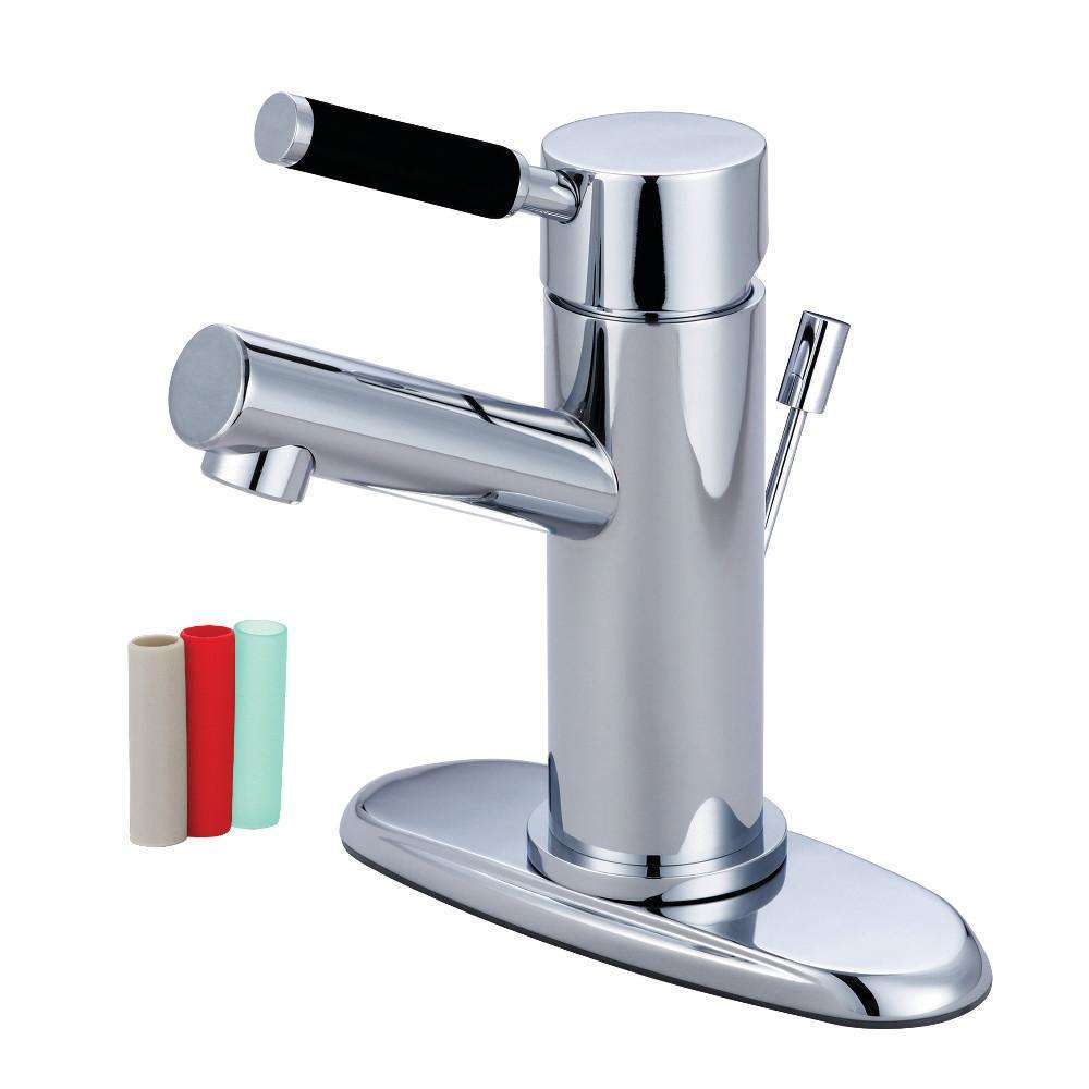 Kingston Brass, Fauceture FS8421DKL Kaiser Single-Handle Bathroom Faucet with Brass Pop-Up and Cover Plate, Polished Chrome