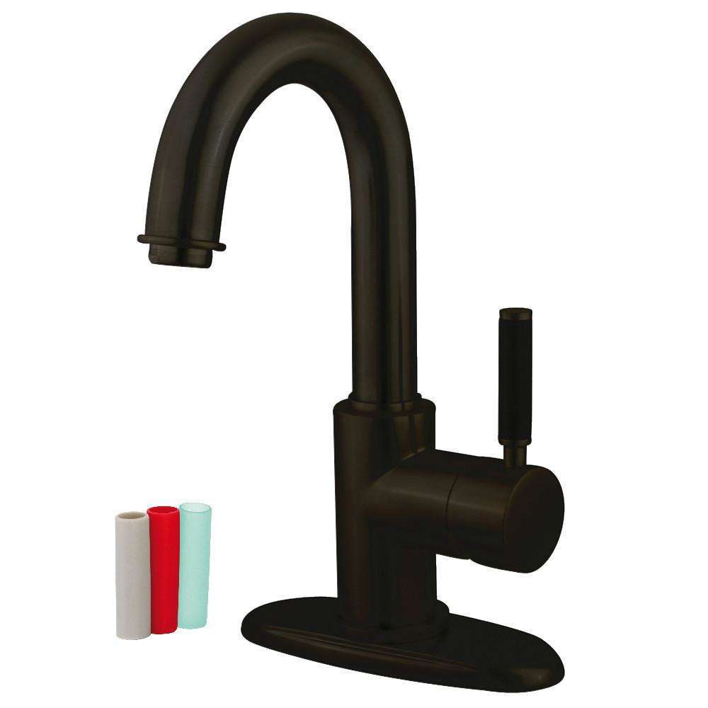 Kingston Brass, Fauceture FS8435DKL Kaiser Single-Handle Bathroom Faucet with Push Pop-Up and Cover Plate, Oil Rubbed Bronze