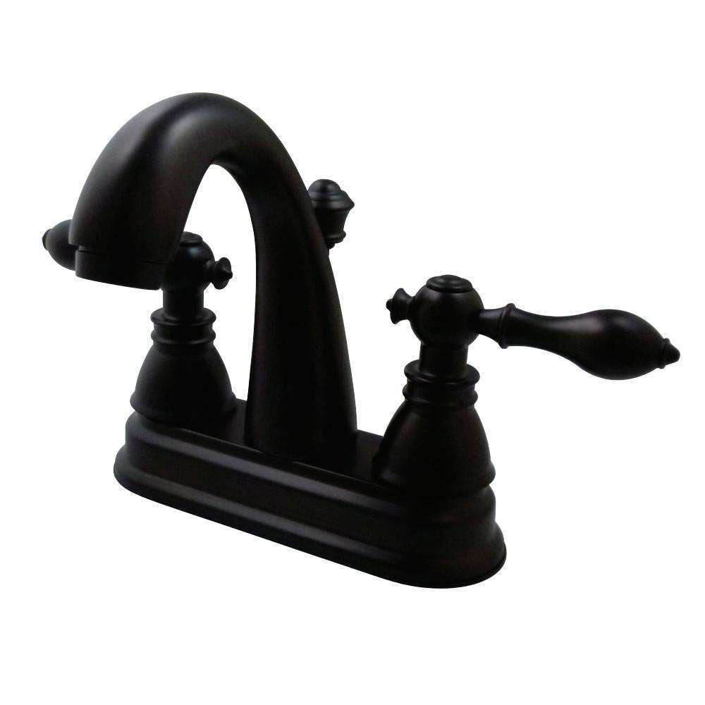 Kingston Brass, Fauceture FSY5615ACL American Classic 4 in. Centerset Bathroom Faucet with Plastic Pop-Up, Oil Rubbed Bronze