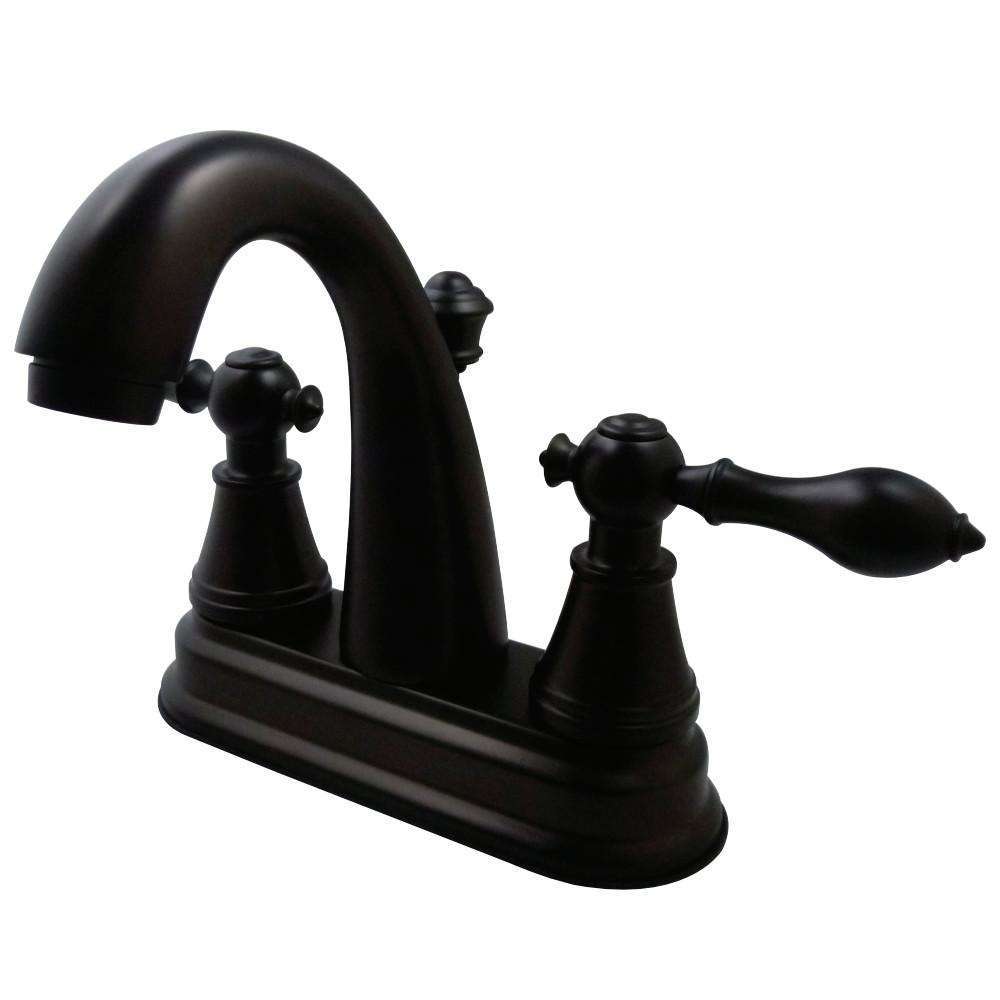 Kingston Brass, Fauceture FSY7615AL English Classic 4 in. Centerset Bathroom Faucet with Retail Pop-Up, Oil Rubbed Bronze