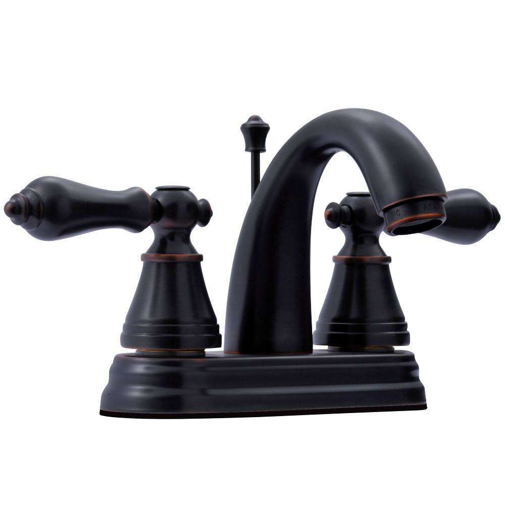 Kingston Brass, Fauceture FSY7616AL English Classic 4 in. Centerset Bathroom Faucet with Retail Pop-Up, Naples Bronze