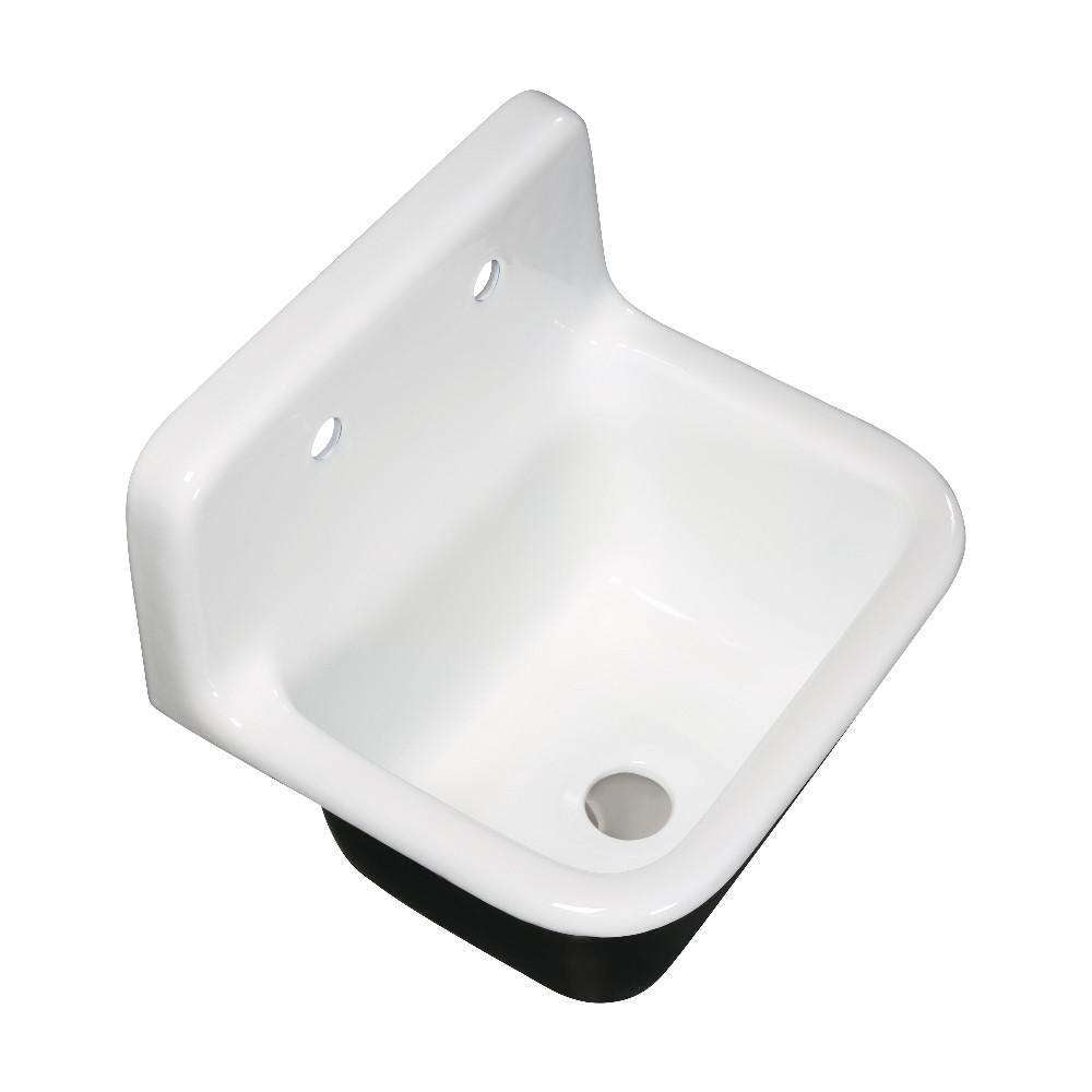 Kingston Brass, Fauceture GCKWS221822 Petra Galley 22 Inch Wall Mount Single Bowl Kitchen Sink, White