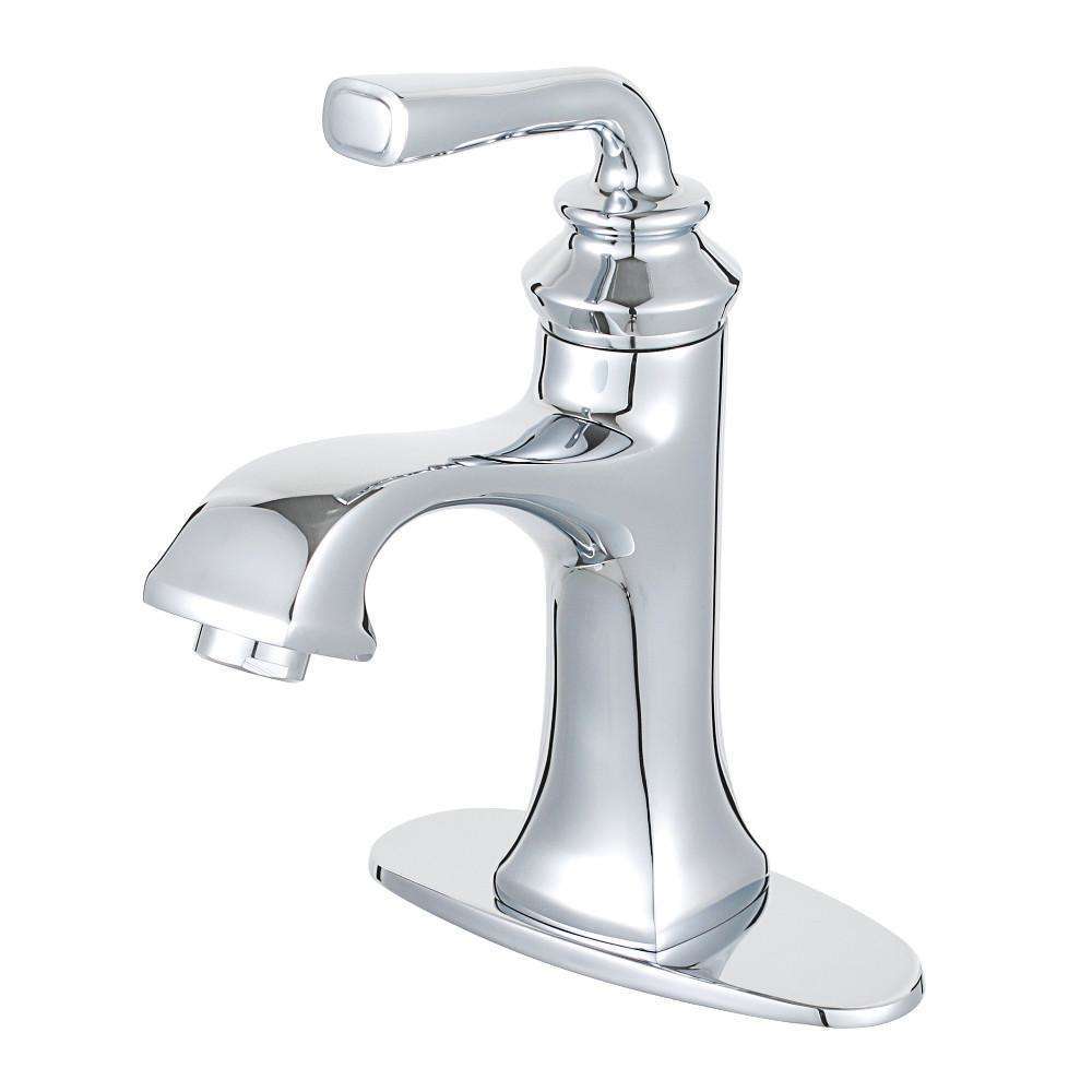 Kingston Brass, Fauceture LS4421RXL Restoration Single-Handle Bathroom Faucet with Push-Up Drain and Deck Plate, Polished Chrome