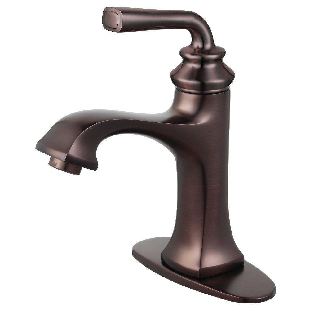 Kingston Brass, Fauceture LS4425RXL Restoration Single-Handle Bathroom Faucet with Push-Up Drain and Deck Plate, Oil Rubbed Bronze