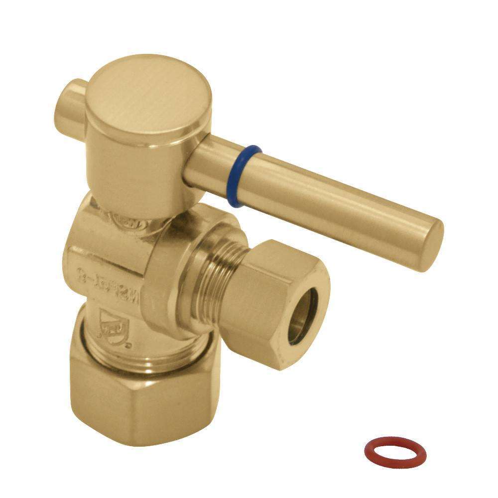 Kingston Brass, Kingston Brass CC53307DL Quarter Turn Valve (5/8" X 3/8" OD Compression), Brushed Brass