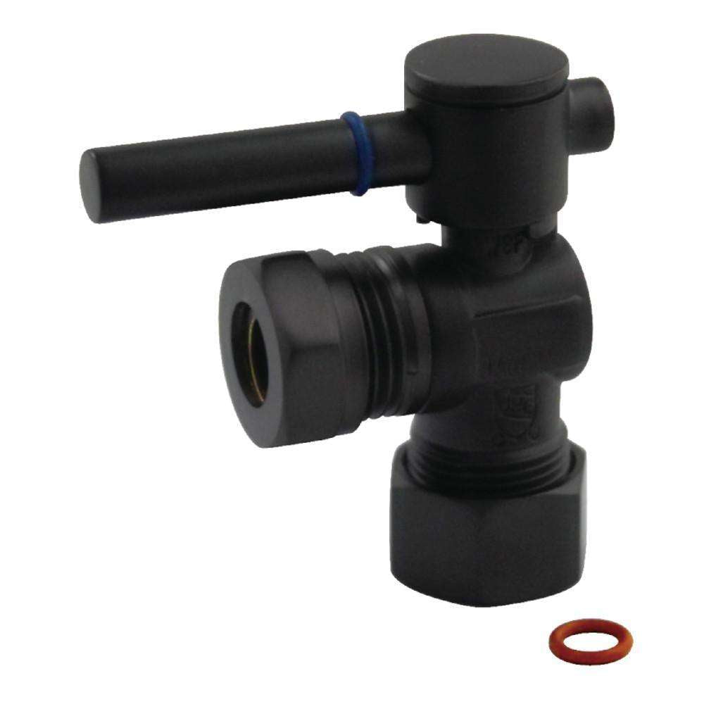 Kingston Brass, Kingston Brass CC54305DL 5/8" OD Comp X 1/2" or 7/16" Slip Joint Angle Stop Valve, Oil Rubbed Bronze