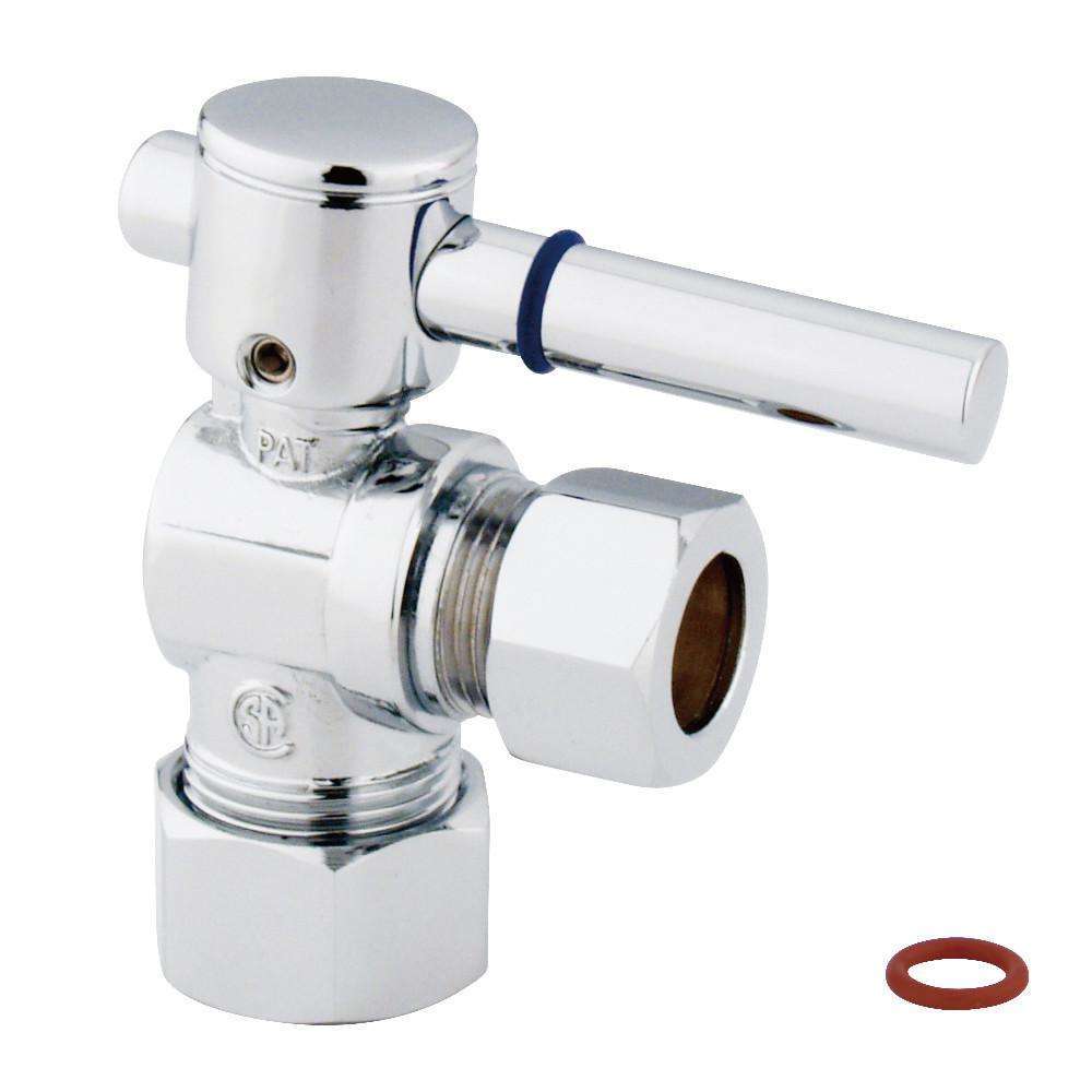 Kingston Brass, Kingston Brass CC54401DL 5/8" OD Comp X 1/2" OD Comp Angle Stop Valve, Polished Chrome