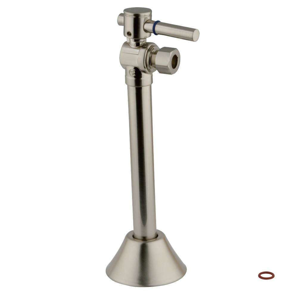 Kingston Brass, Kingston Brass CC83208DL 1/2" Sweat x 3/8" OD Comp Angle Shut-Off Valve with 5" Extension, Brushed Nickel