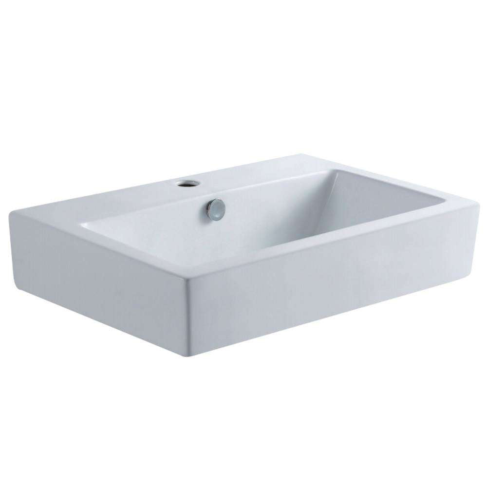 Kingston Brass, Kingston Brass EV4318 Century Ceramic Bathroom Sink (Single-Hole), White