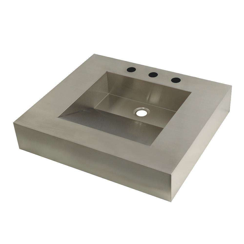 Kingston Brass, Kingston Brass GLTS25225 Fauceture 25" x 22" Stainless Steel Bathroom Sink, Brushed