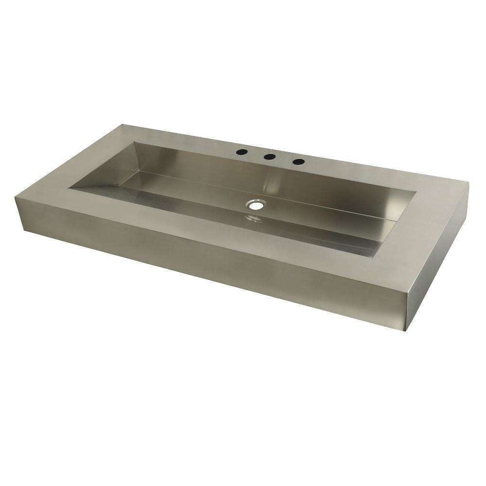 Kingston Brass, Kingston Brass GLTS49225 Fauceture 49" x 22" Stainless Steel Bathroom Sink, Brushed