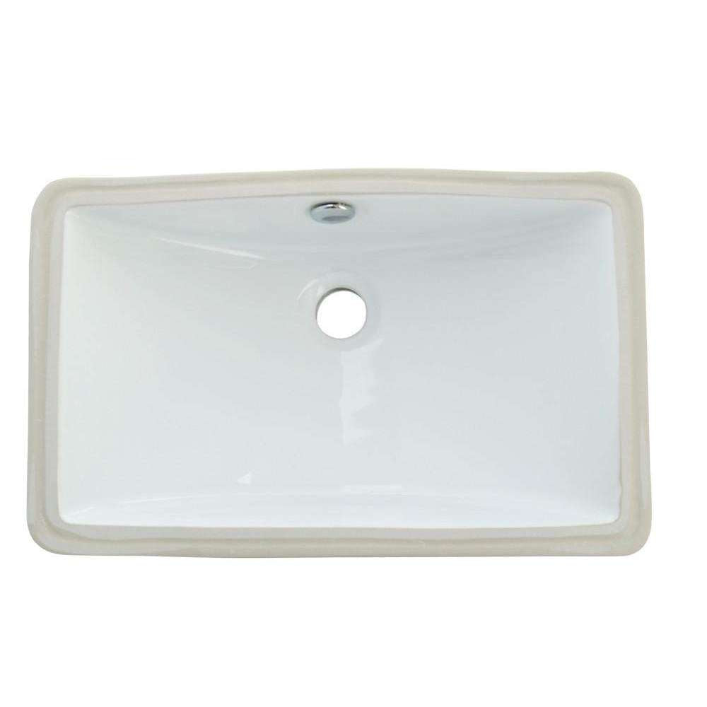 Kingston Brass, Kingston Brass LB18127 Courtyard Rectangular Undermount Bathroom Sink, White