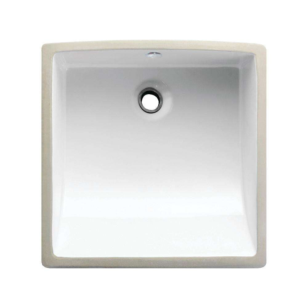 Kingston Brass, Kingston Brass LB18187 Cove Square Undermount Bathroom Sink, White