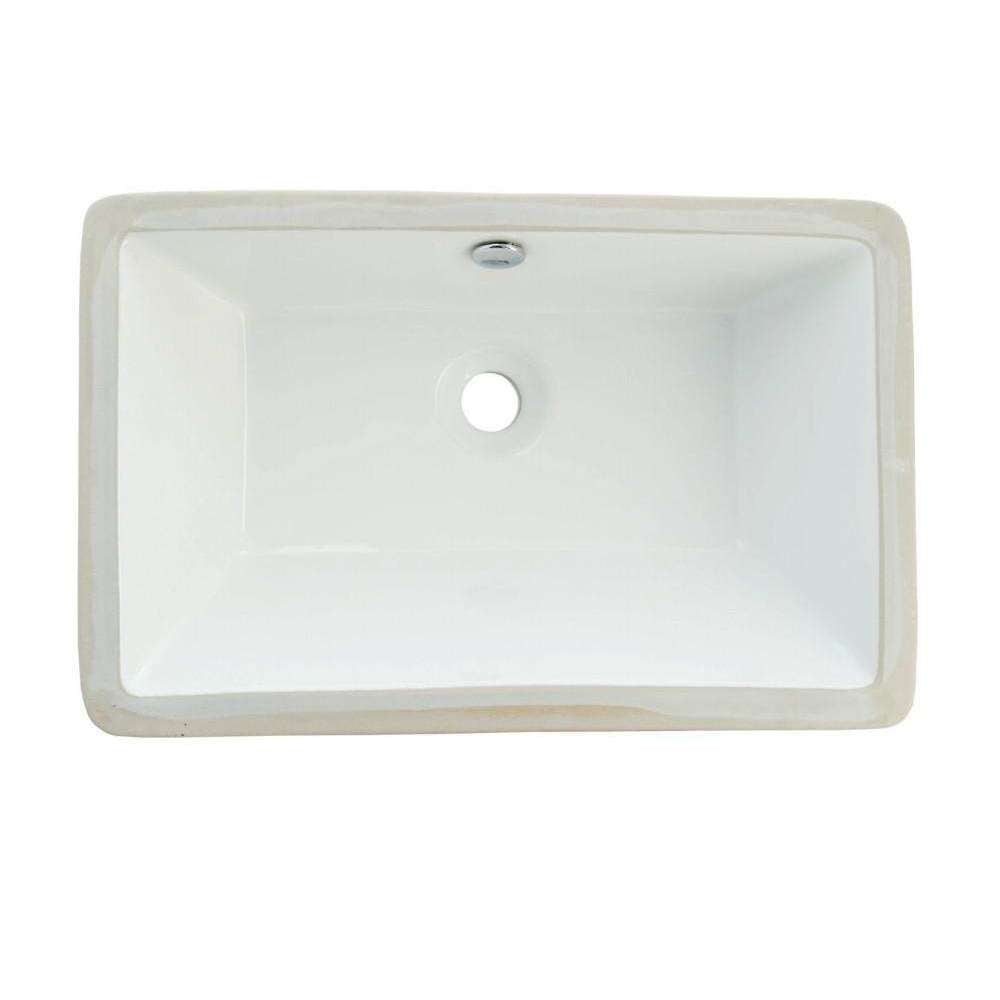 Kingston Brass, Kingston Brass LB21137 Castillo Rectangular Undermount Bathroom Sink, White