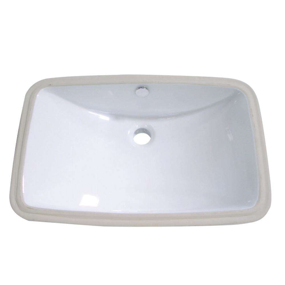 Kingston Brass, Kingston Brass LB24157 Forum Rectangular Undermount Bathroom Sink, White