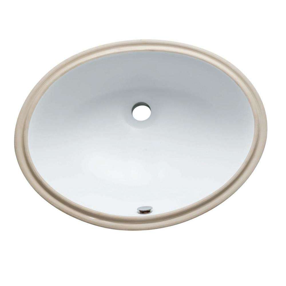 Kingston Brass, Kingston Brass LBO22178 Courtyard Oval Undermount Bathroom Sink, White